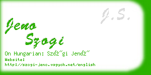 jeno szogi business card